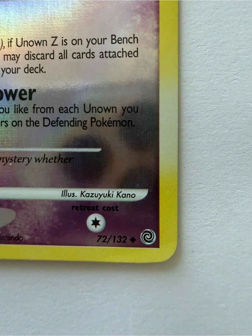 Pokemon Card - Unown [Z] Secret Wonders 72/132 Uncommon Reverse Holo LP